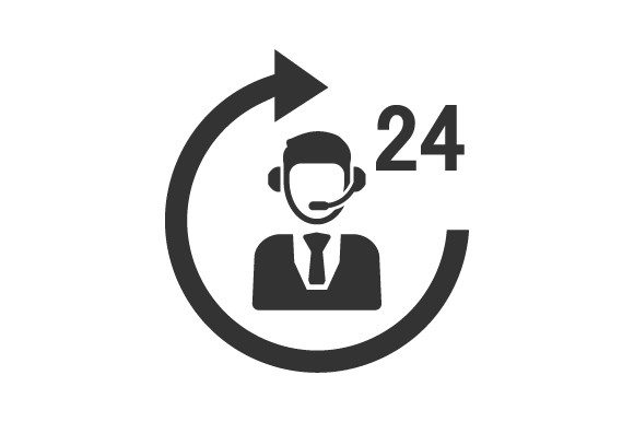 24 Hour Service Icon Graphics and Icons