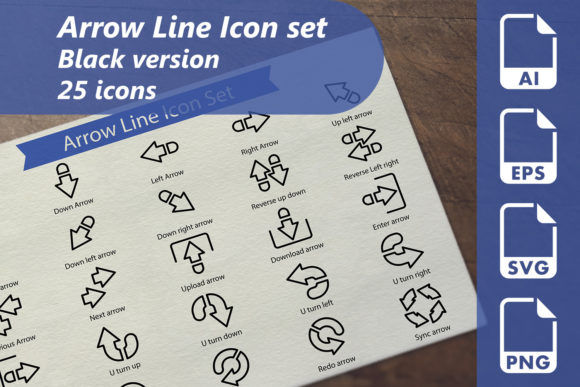 Arrow Line: Graphic Design Asset for Modern Icons