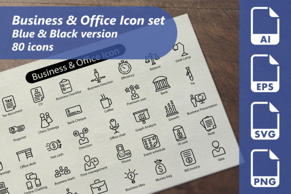 Business Office Line Graphics and Icons