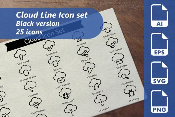 Cloud Line Set: Graphics and Icons for Creative Design