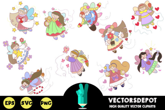 Cute Fairy Clipart Bundle: Graphics and Illustrations for Crafters