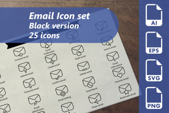 Email Line Icon Set: Graphics for Local Business Branding