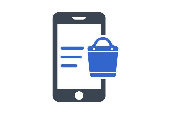 Mobile Shopping Apps Icon: Graphics and Icons for Digital Publishing