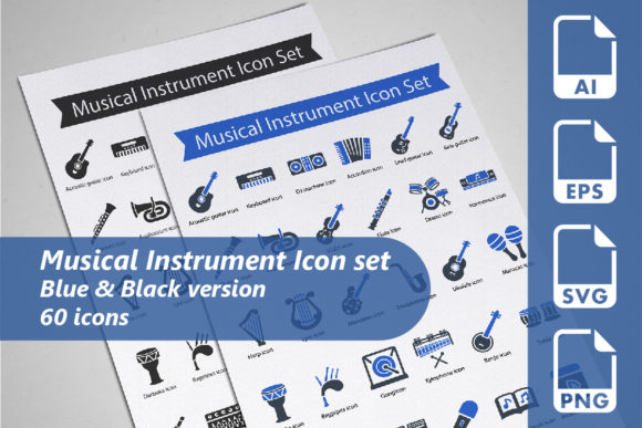 Musical Instrument Icon Set Graphics