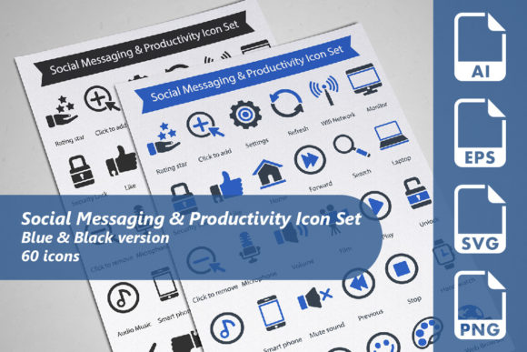 Social Messaging Icon Set: Graphics and Icons for Digital Publishing