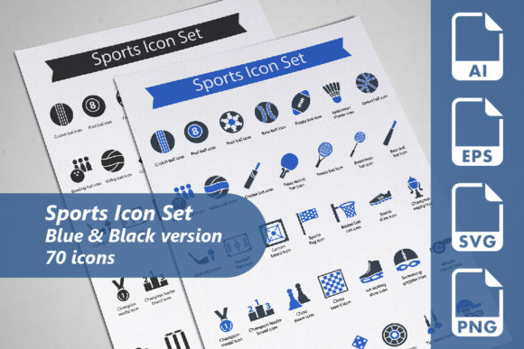 Sports Icon Set: Graphics & Icons for Digital Sellers